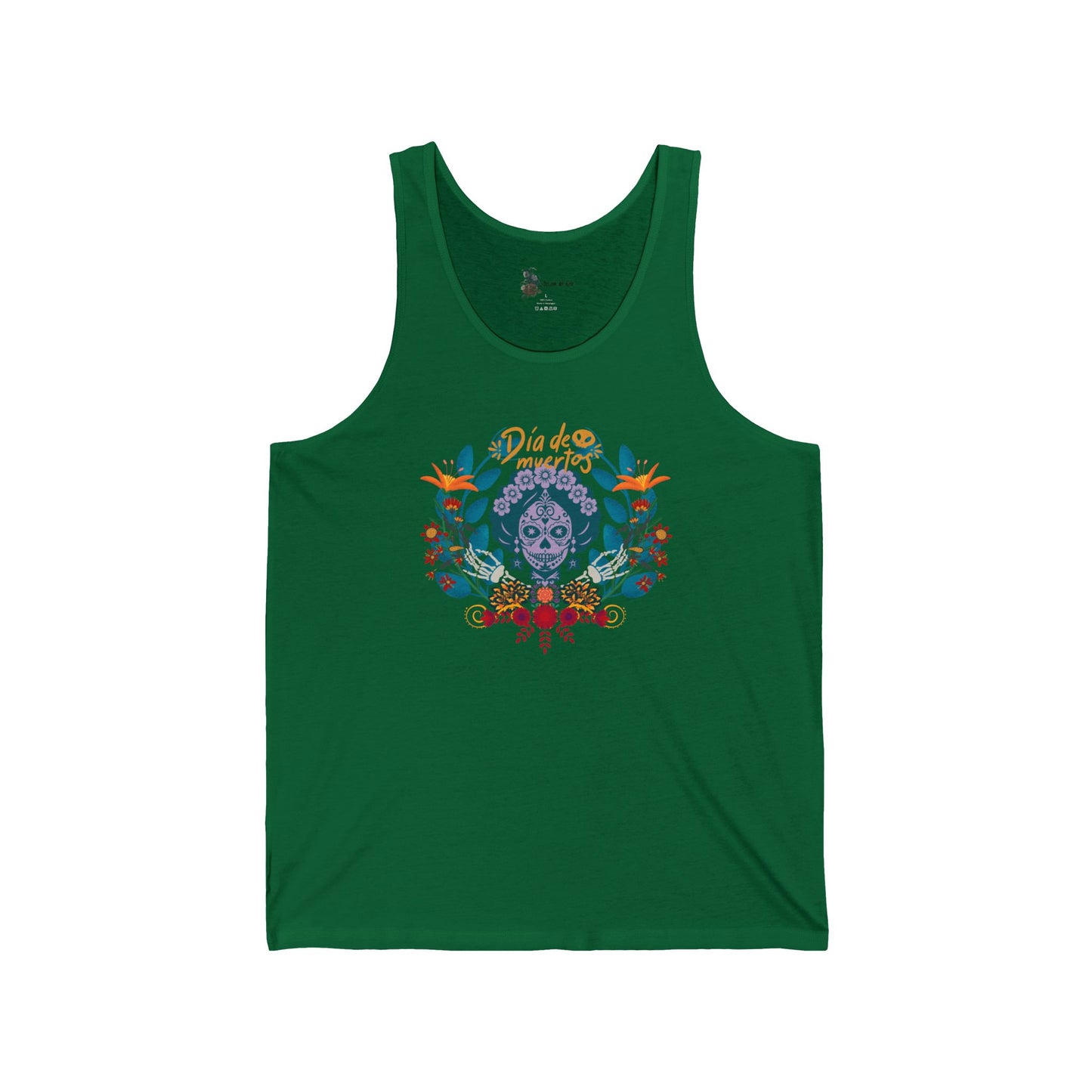 Floral Skull Tank Top, Summer Tee, Unisex Jersey Tank, Bohemian Apparel, Festival Wear, Gift for Him or Her