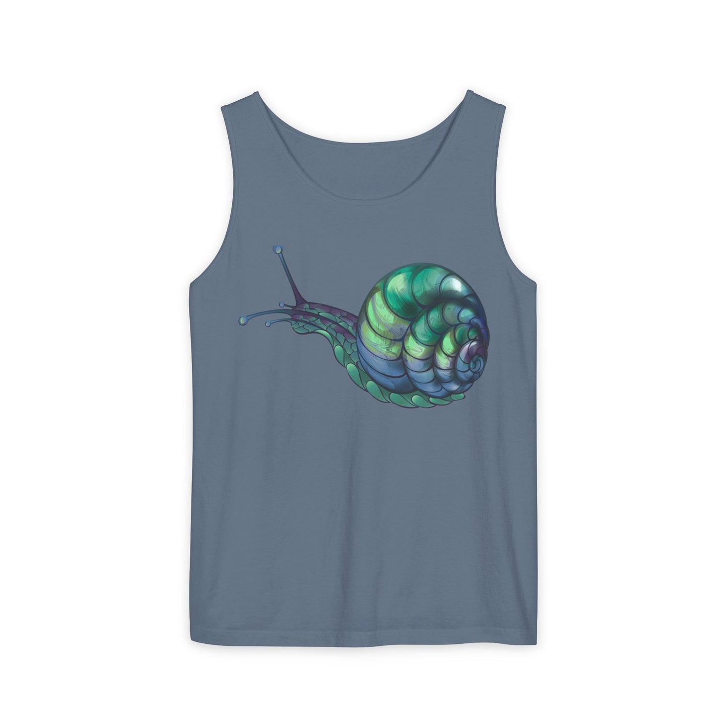 Snail Art Unisex Tank Top, Trendy Graphic Tee, Summer Fashion, Eco-Friendly Apparel, Beachwear, Gift for Nature Lovers