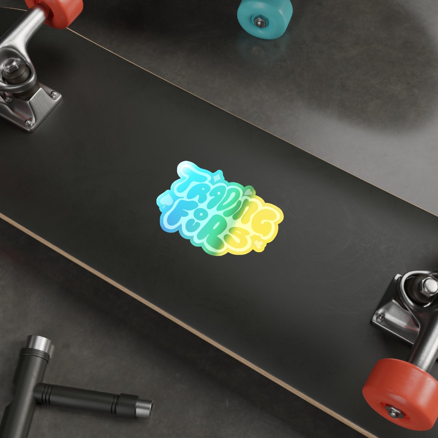 Trading Fours Band Logo 1 Holographic Die-Cut Stickers: Vibrant, Playful Decals for Personalization, Perfect for Journals, Laptops, and Gifts