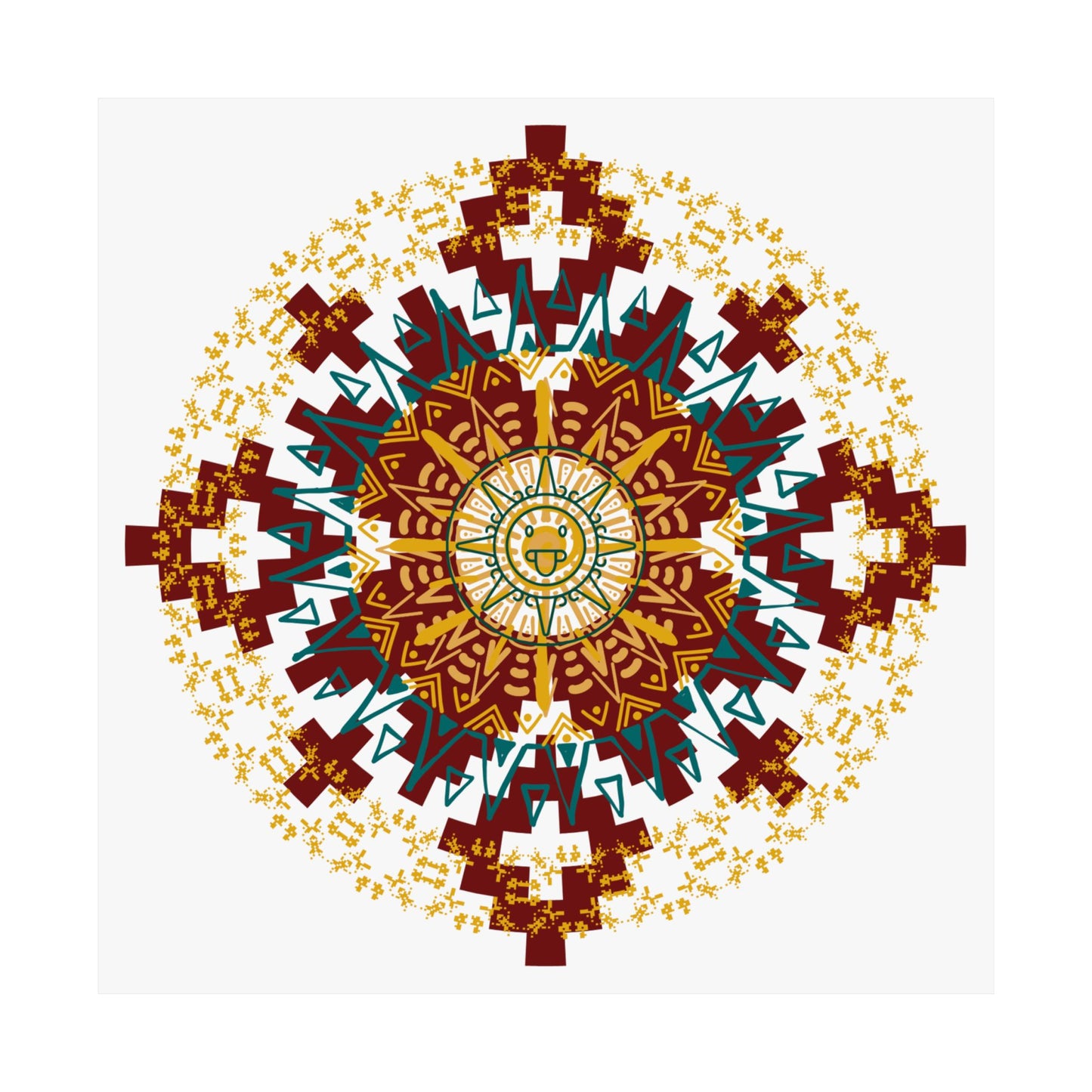 Bohemian Mandala Horizontal Poster, Art Print, Home Decor, Gift for Yoga Lovers, Wall Art, Meditation Decoration