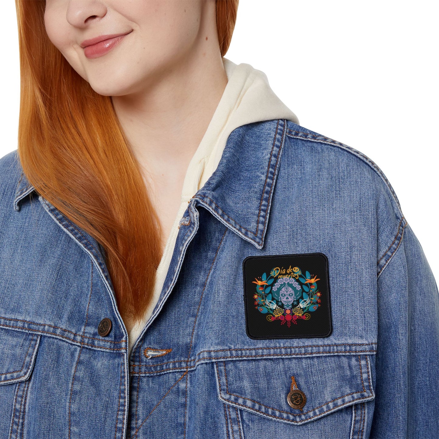 Colorful Día de Muertos Iron-On Patches | Customizable Denim & Jackets | Unique Gifts, Halloween Decor, Arts & Crafts