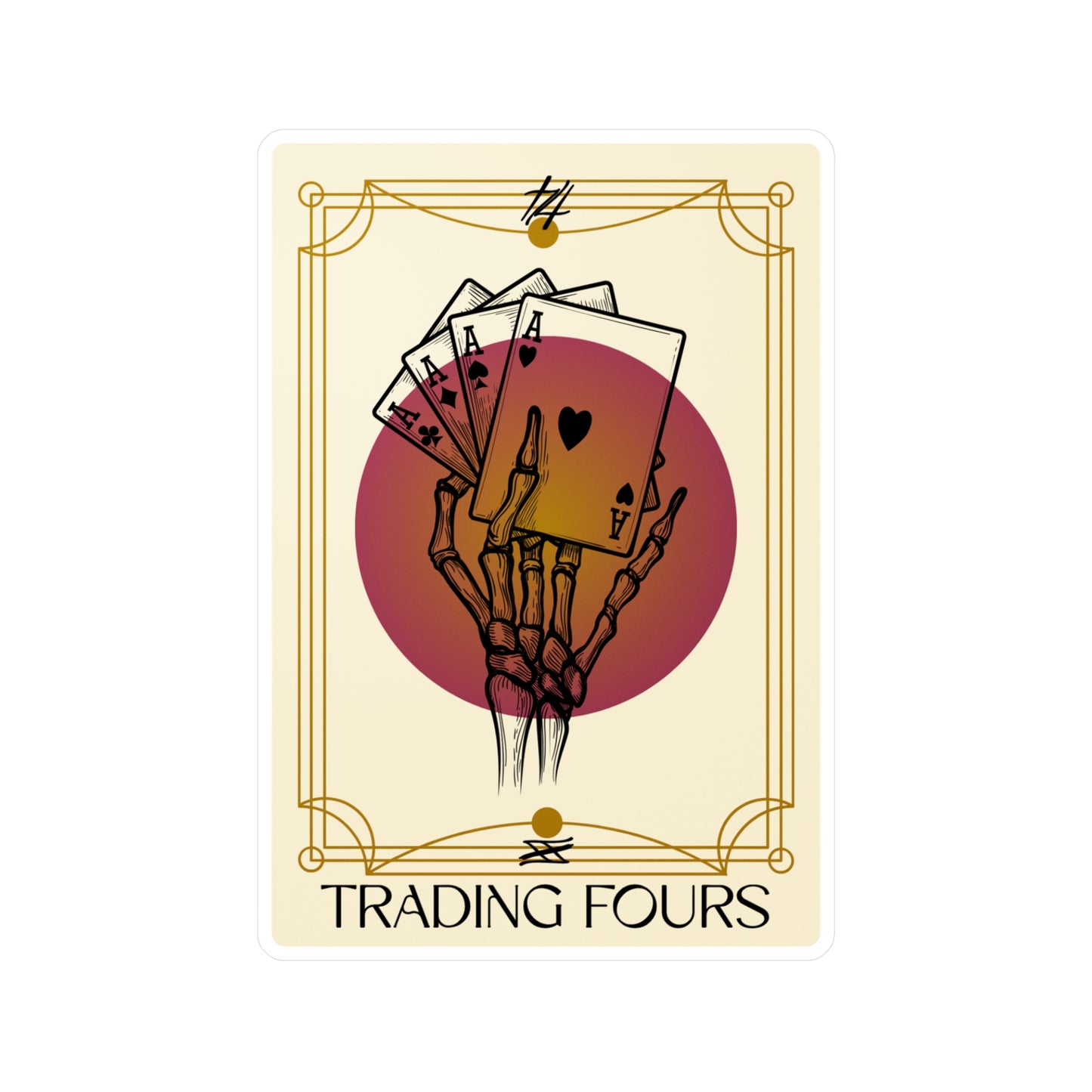 Trading Fours Band Unique Vinyl Decals for Home Decor, Gifts, Stickers for Card Players, Wall Art, Trading Fours Design