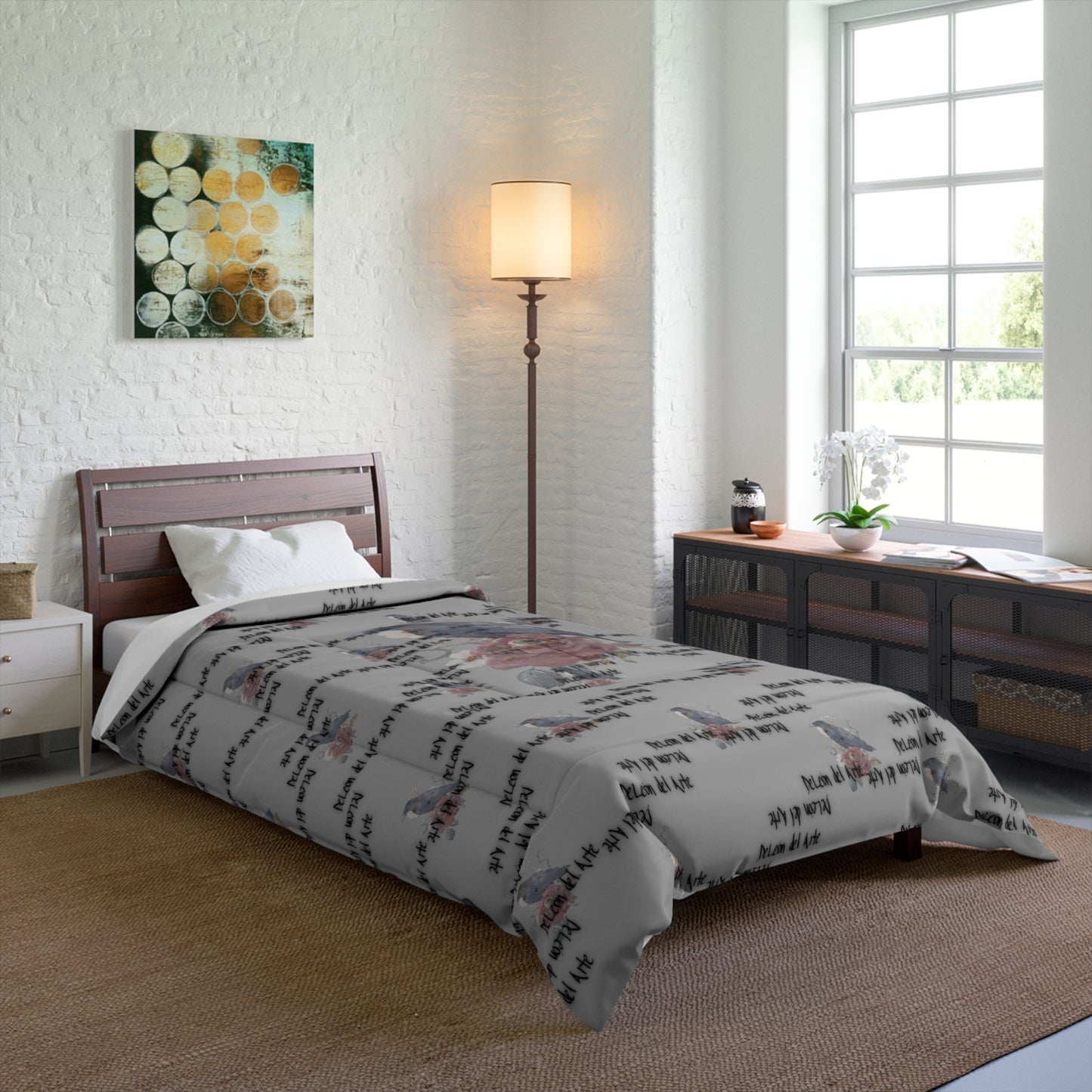Cozy Quote Comforter with Bird Design, Inspirational Bedding for Nature Lovers, Home Decor Gift, Boho Bedroom, Soft Blanket Set