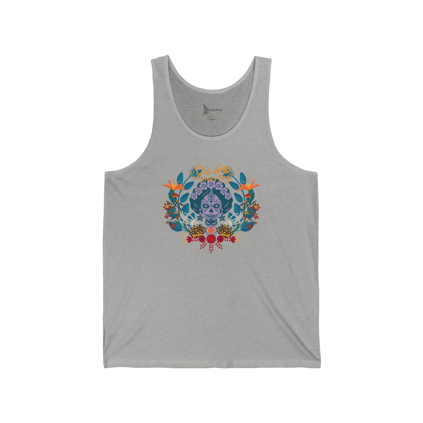 Floral Skull Tank Top, Summer Tee, Unisex Jersey Tank, Bohemian Apparel, Festival Wear, Gift for Him or Her