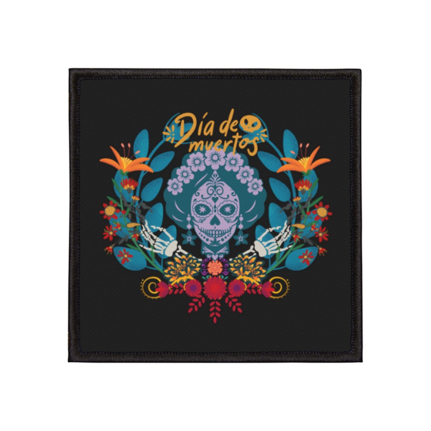 Colorful Día de Muertos Iron-On Patches | Customizable Denim & Jackets | Unique Gifts, Halloween Decor, Arts & Crafts