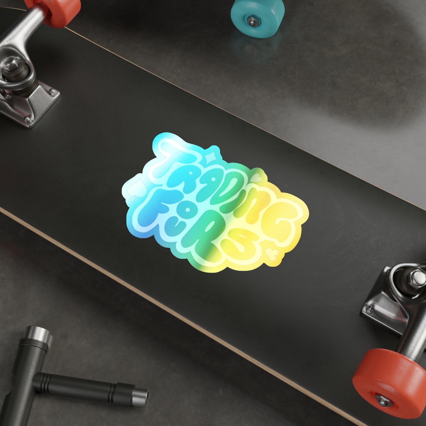 Trading Fours Band Logo 1 Holographic Die-Cut Stickers: Vibrant, Playful Decals for Personalization, Perfect for Journals, Laptops, and Gifts