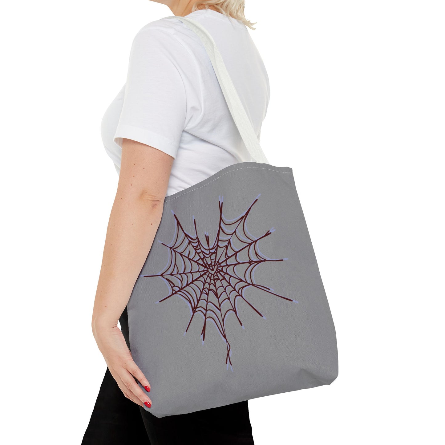 Spooky Spiderweb Tote Bag, Halloween Accessories, Eco-Friendly Tote, Fun Chic Bag, Holiday Gift, Daily Use