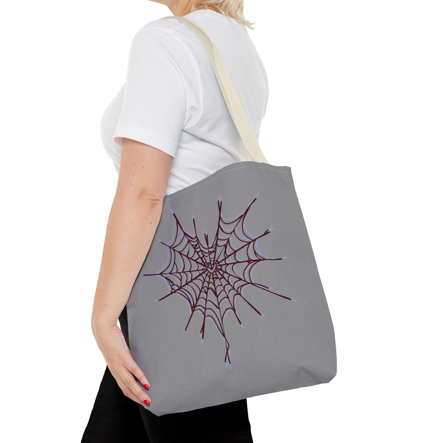 Spooky Spiderweb Tote Bag, Halloween Accessories, Eco-Friendly Tote, Fun Chic Bag, Holiday Gift, Daily Use