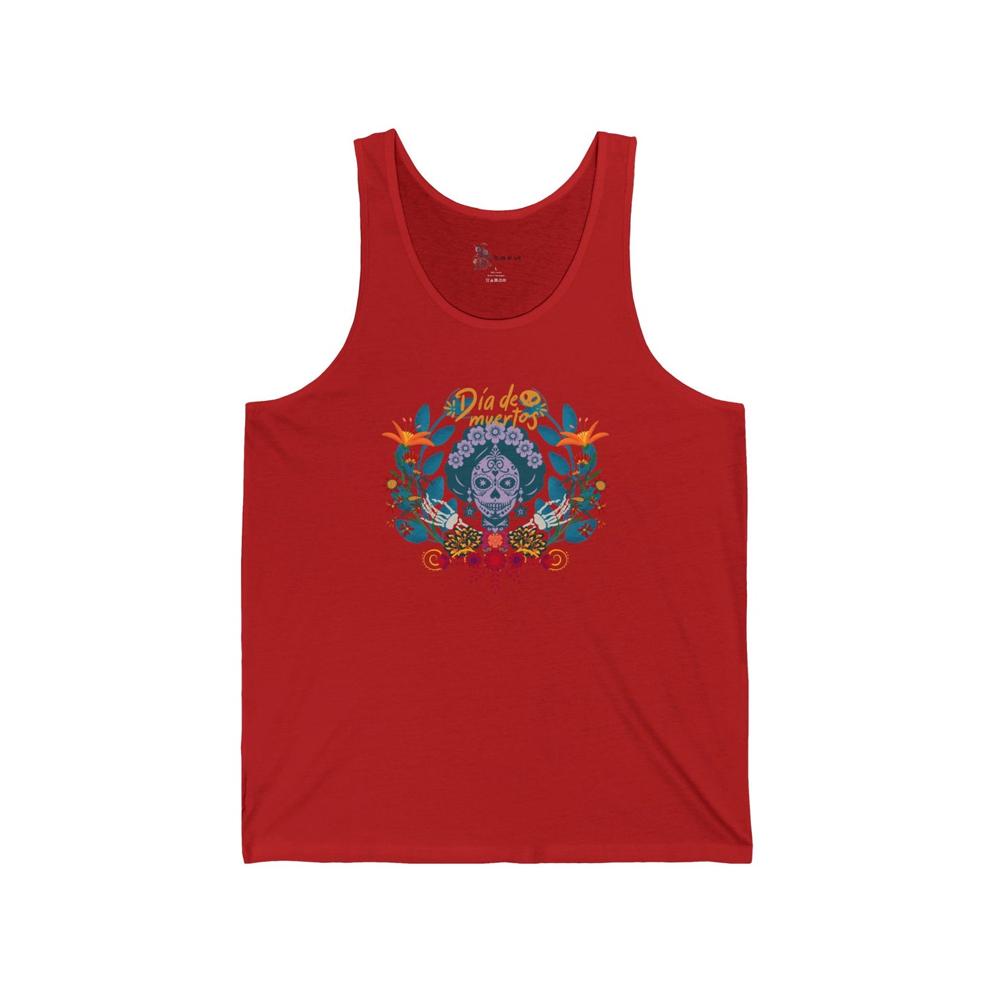 Floral Skull Tank Top, Summer Tee, Unisex Jersey Tank, Bohemian Apparel, Festival Wear, Gift for Him or Her