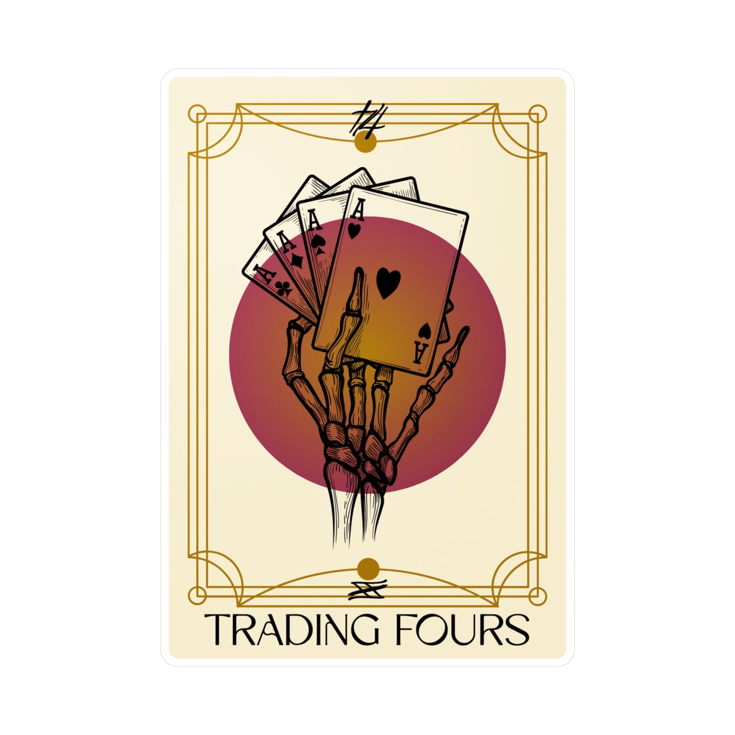 Trading Fours Band Unique Vinyl Decals for Home Decor, Gifts, Stickers for Card Players, Wall Art, Trading Fours Design