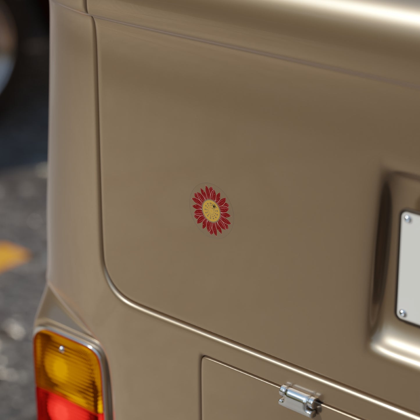 Transparent Outdoor Flower Sticker, Sunflower Decal, Boho Outdoor Art, Car Decoration, Nature Lover Gift