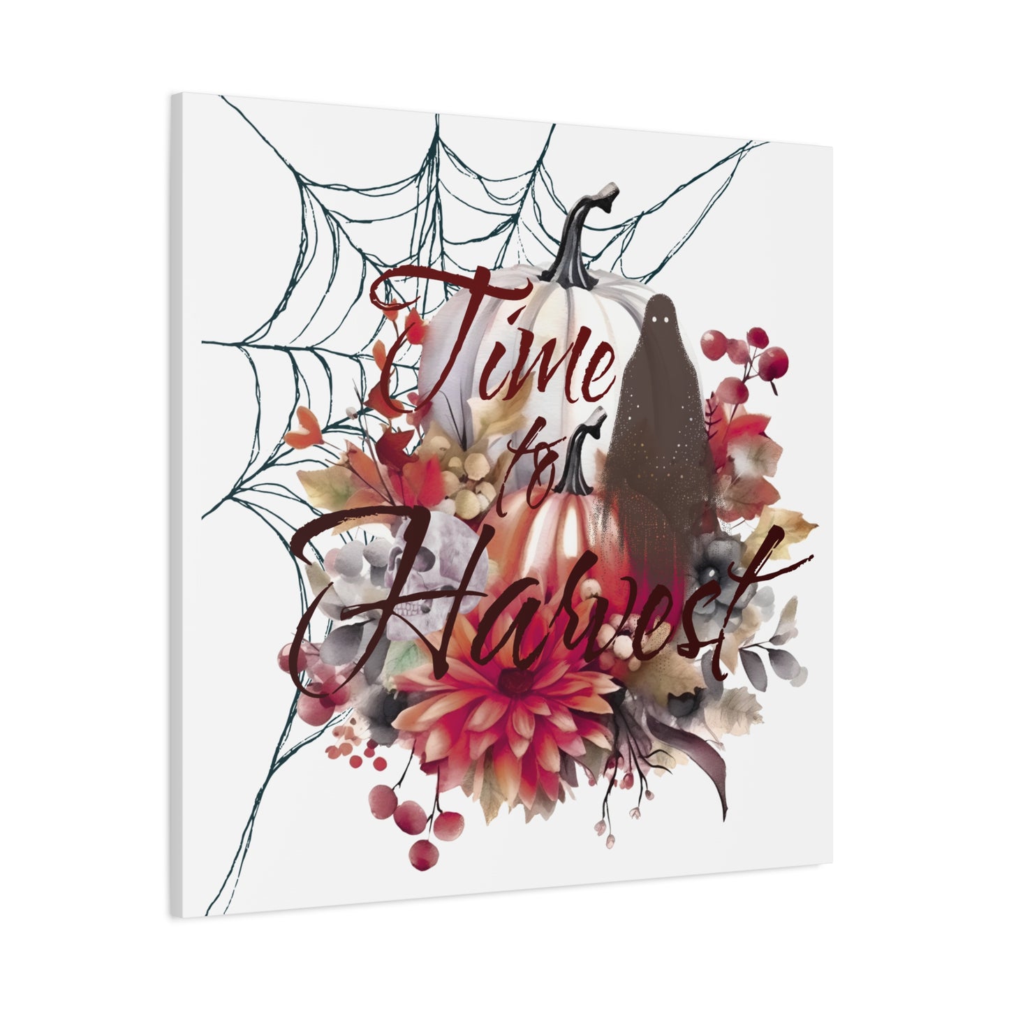 Autumn Wall Art, Halloween Canvas, Seasonal Decor, Fall Home Decor, Time for Harvest Print, Cozy Living Room Accent