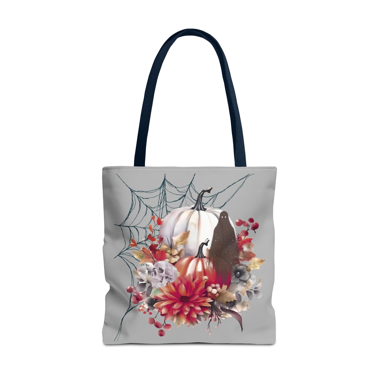 Halloween Floral Tote Bag | Spooky Fall Accessories, Trick or Treat Bag, Book Tote, Autumn Gift, Eco-Friendly Tote