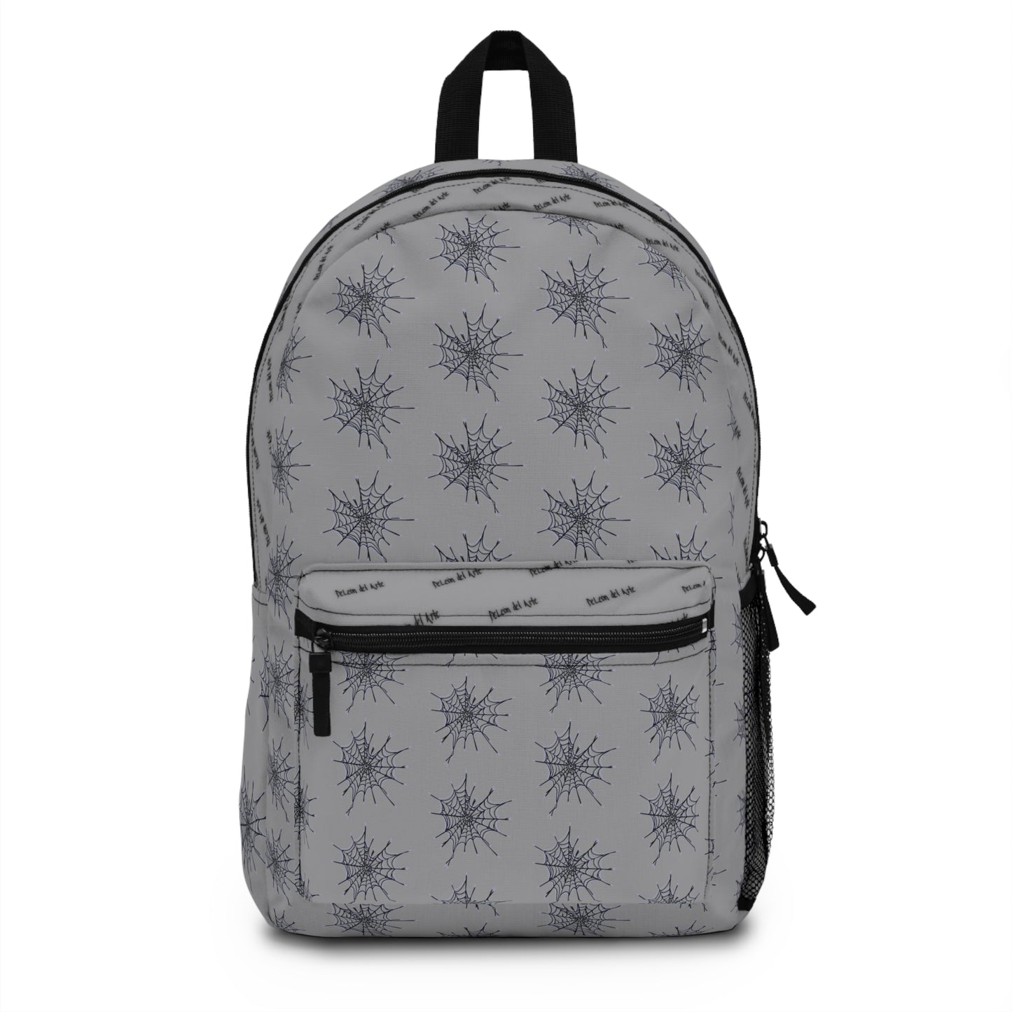Light Grey and Purple Heart Web Backpack for Students, Stylish School Bag, Art Tote, Unique Gift for Teens, Boho Travel Accessory