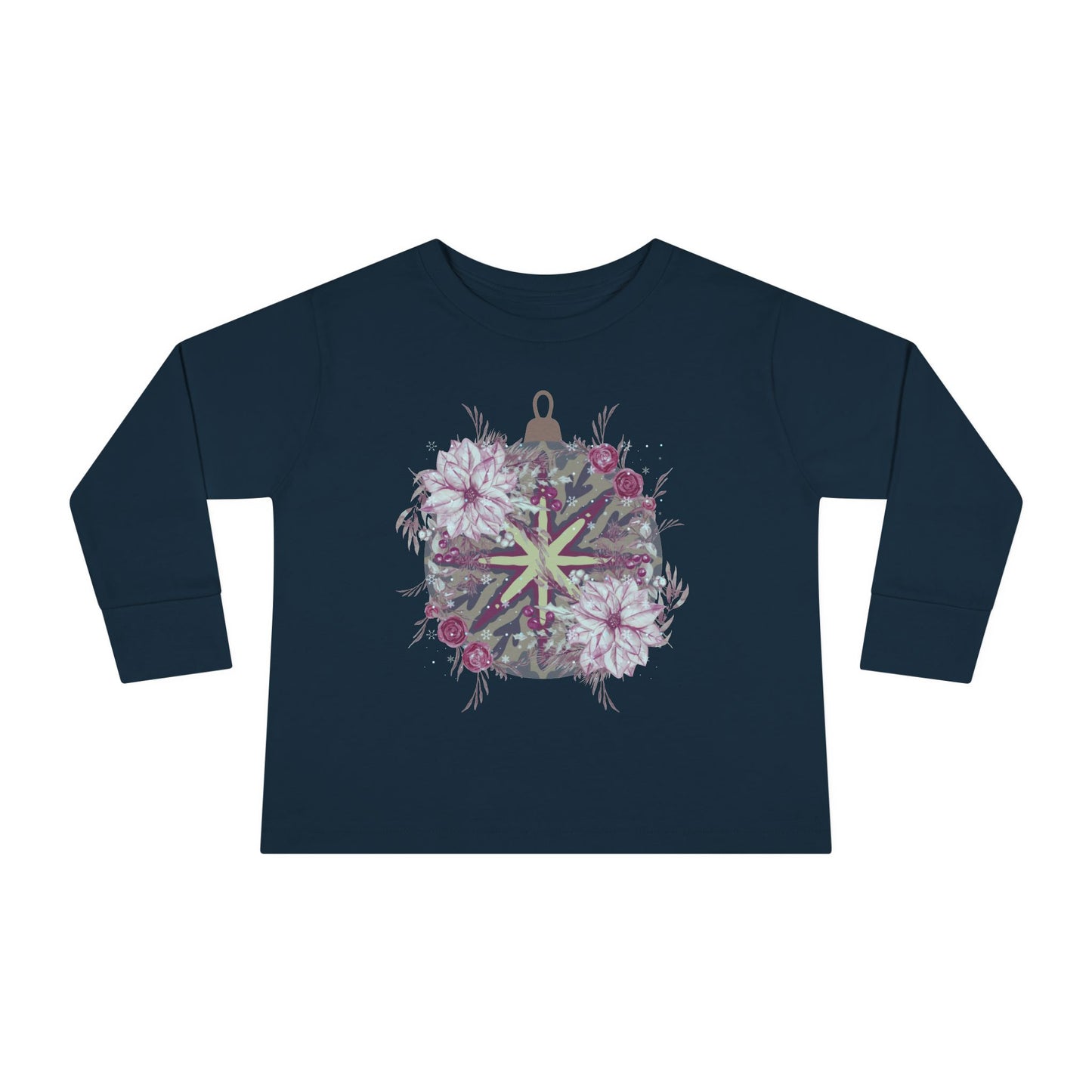 Toddler Long Sleeve Tee — Floral Starburst Ornament Graphic