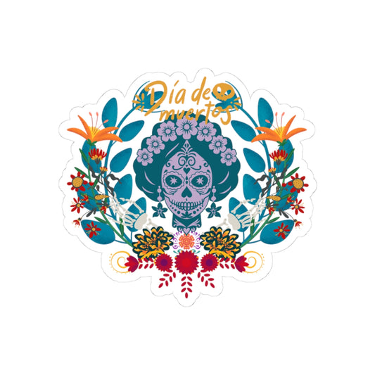 Dia de Muertos Kiss-Cut Stickers | Sugar Skull Art | Floral Decor | Fiesta Party Supplies | Laptop & Scrapbooking