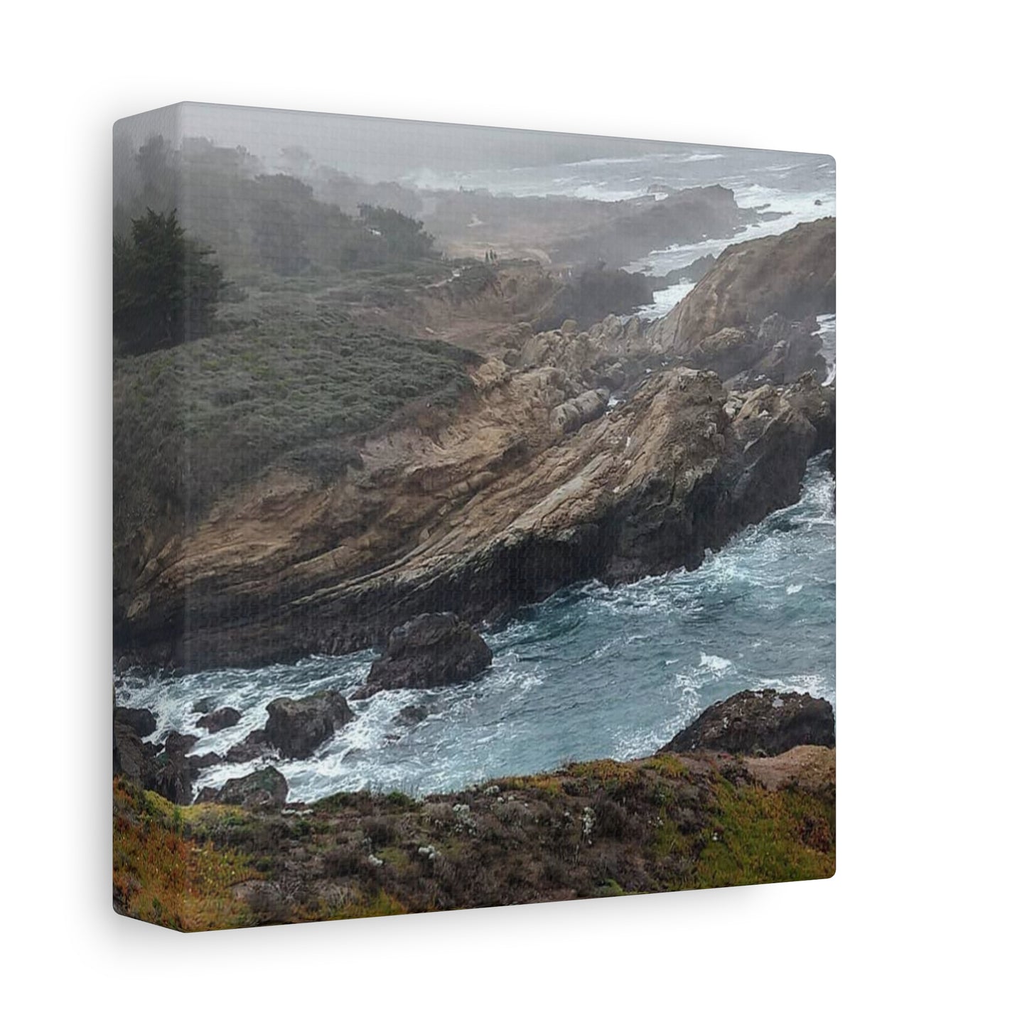 Stretched Canvas Wall Art, Matte Coastal Landscape Decor, Seascape Gallery Wrap, Ocean Home Decor, Nature Wall Artwork