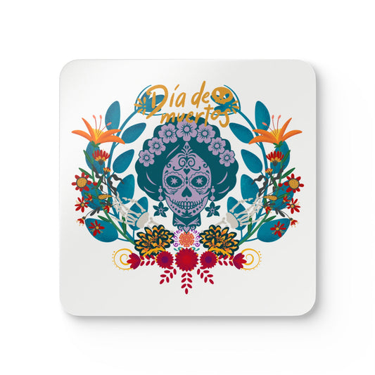 Dia de los Muertos - white Corkwood Coaster Set