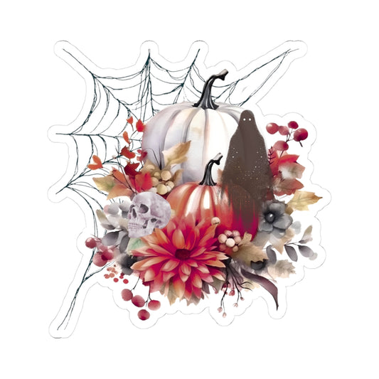 Autumn Ghost Kiss-Cut Stickers - Perfect for Fall Decor, Halloween, Scrapbooking, Laptop Decor, and Gifts