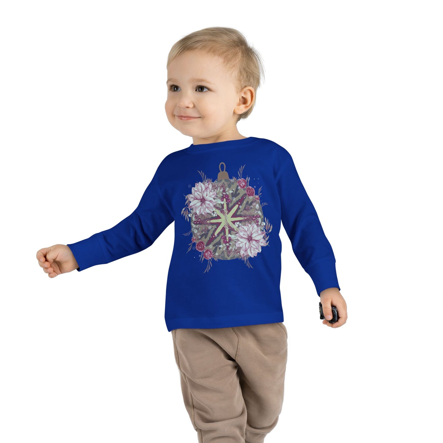 Toddler Long Sleeve Tee — Floral Starburst Ornament Graphic