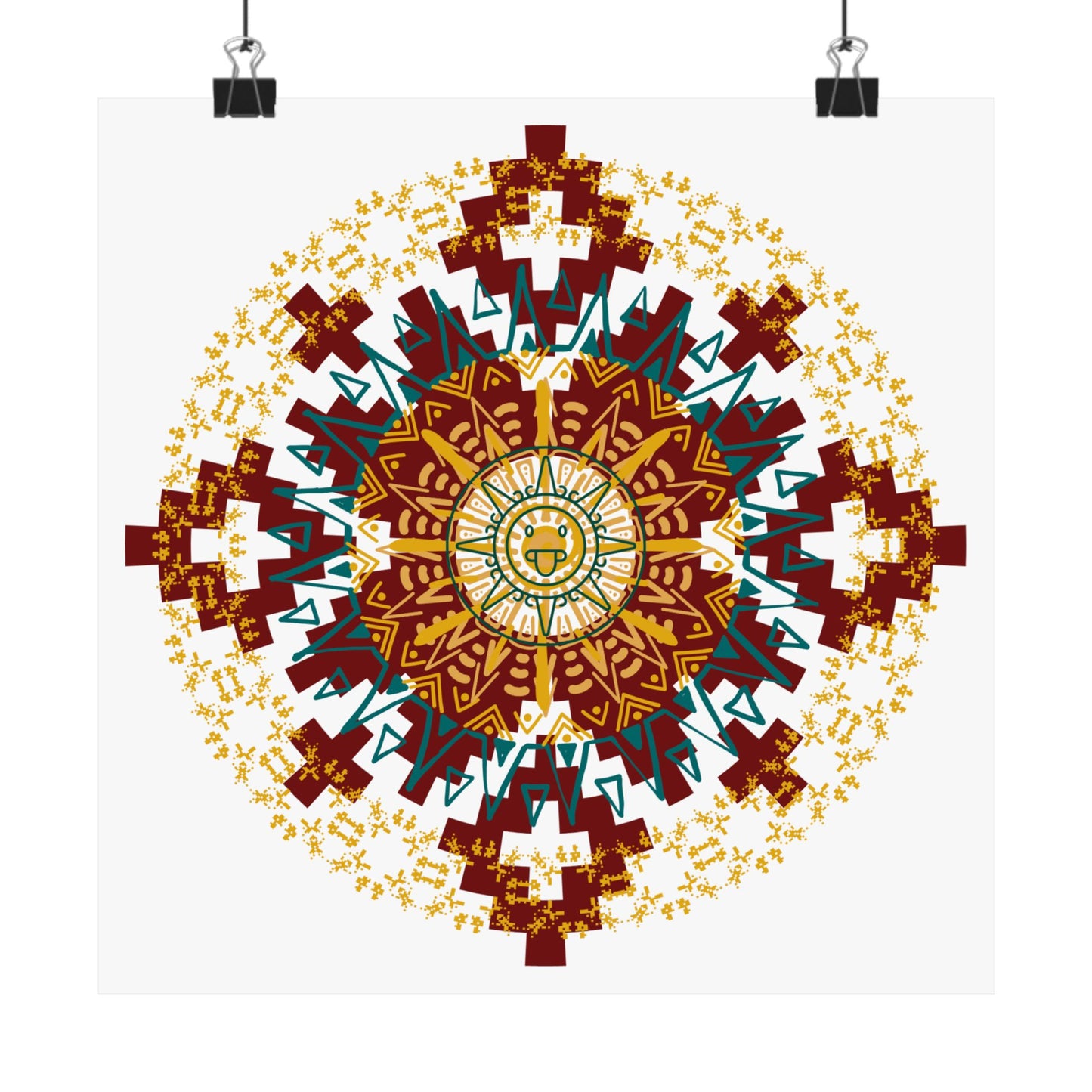 Bohemian Mandala Horizontal Poster, Art Print, Home Decor, Gift for Yoga Lovers, Wall Art, Meditation Decoration