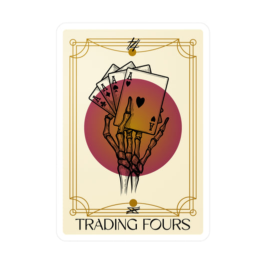 Bone Hand Trading Fours Vinyl Decals, Perfect for Home Decor, Card Game Lovers, Gifts, Halloween Decor, Unique Wall Art