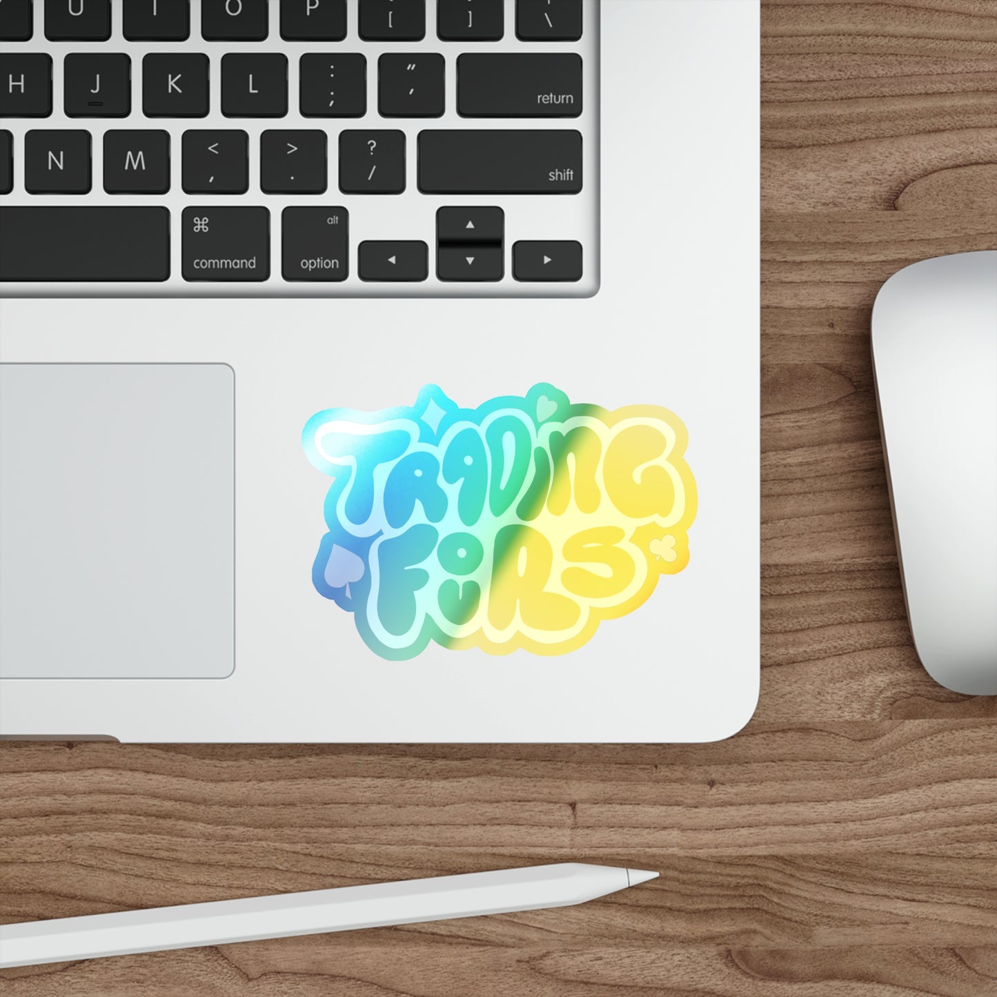 Trading Fours Band Logo 1 Holographic Die-Cut Stickers: Vibrant, Playful Decals for Personalization, Perfect for Journals, Laptops, and Gifts