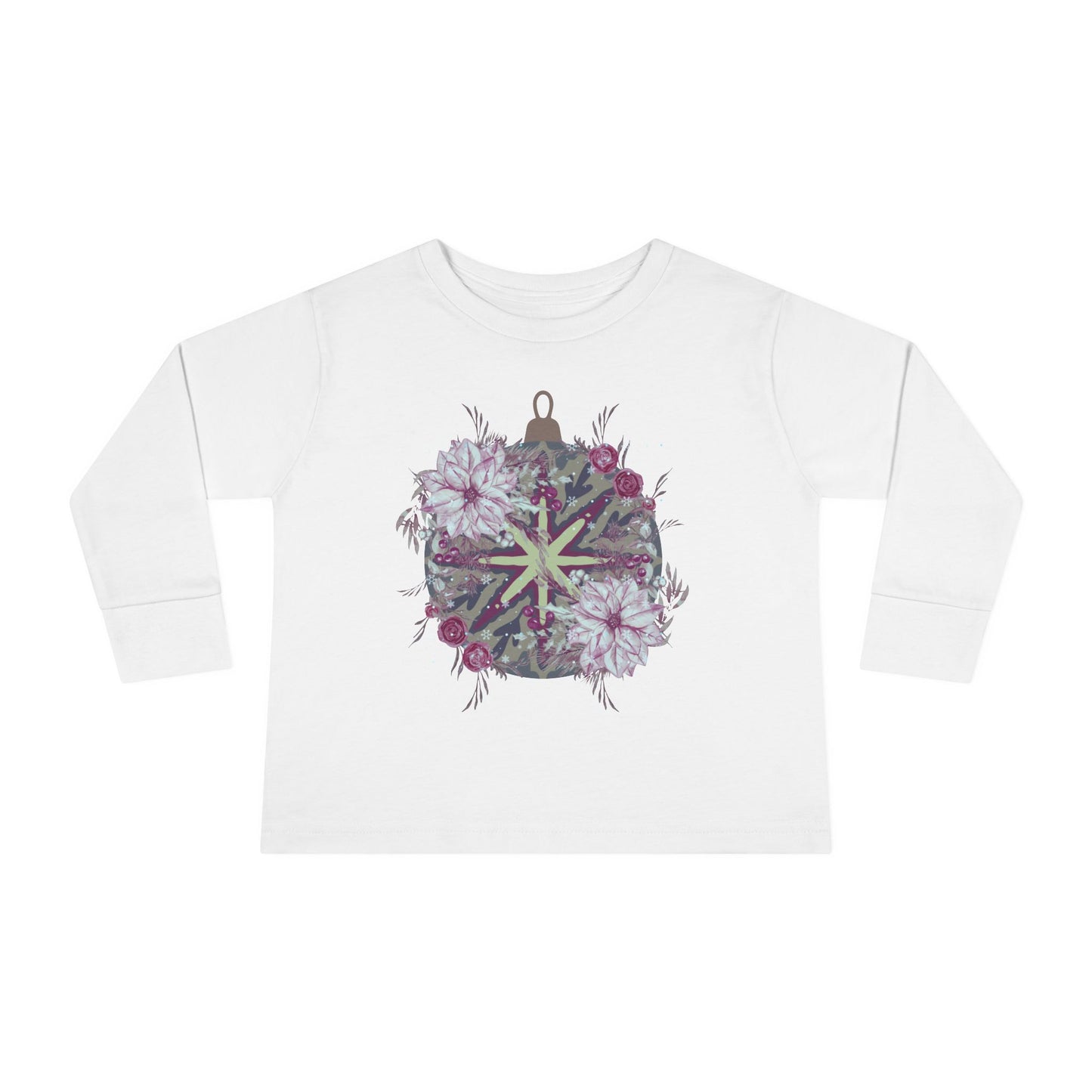 Toddler Long Sleeve Tee — Floral Starburst Ornament Graphic