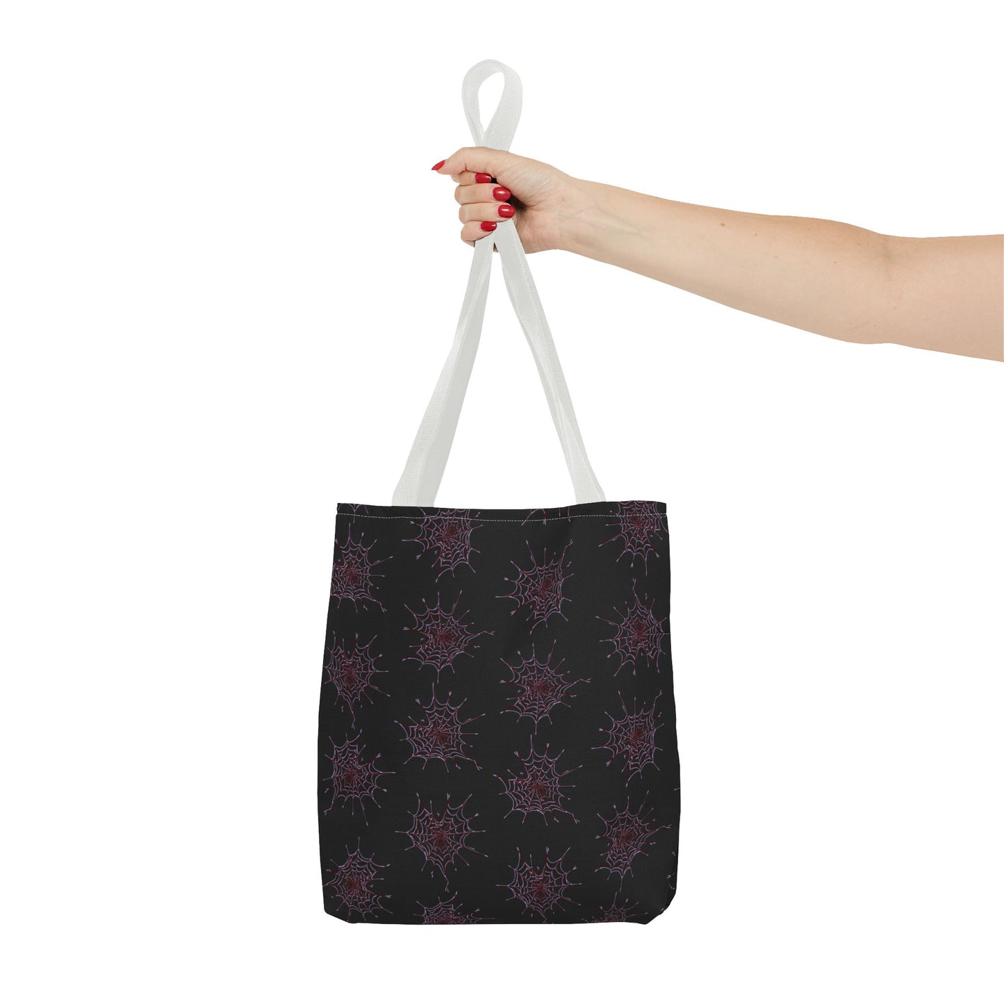Chic Black and red Heart Web Tote Bag, Stylish Grocery Bag, Eco-Friendly Shopping Tote, Gift Bag for Her, Casual Beach Bag