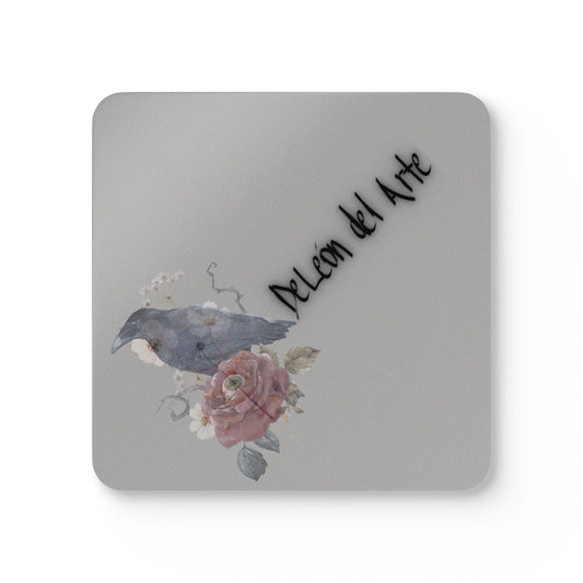 Artistic Cork Coaster Set with Nature Design, Eco-Friendly Drink Coasters for Home Decor, Gift for Bird Lovers, Rustic Table Accessories