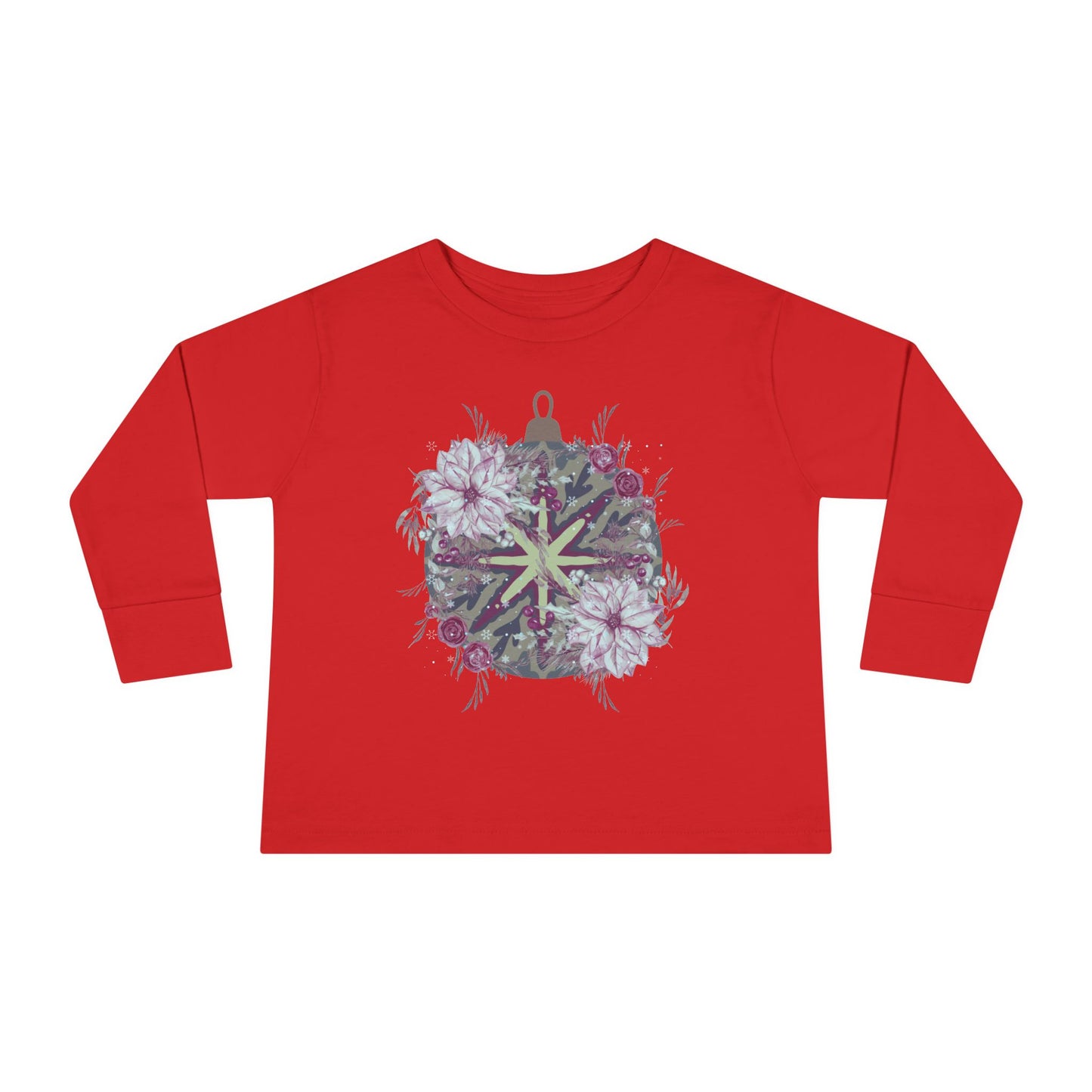 Toddler Long Sleeve Tee — Floral Starburst Ornament Graphic