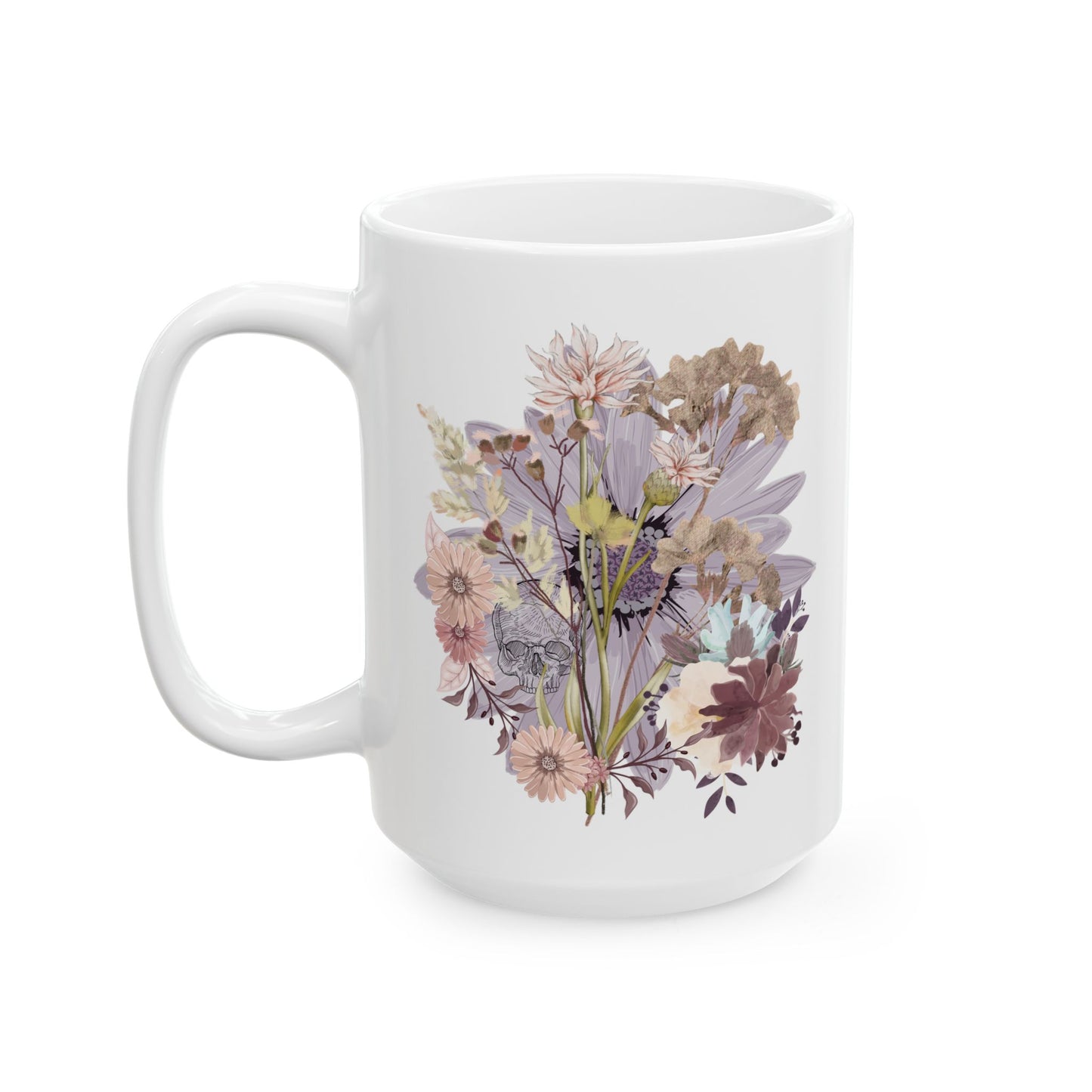 Floral Ceramic Mug - Perfect for Tea Lovers, Great Gift for Birthdays, Anniversaries, Housewarming, Coffee, Nature Enthusiasts