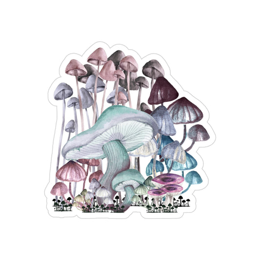 Whimsical Mushroom Outdoor Sticker, Nature Decal, Car Laptop Water Bottle, Boho Aesthetic, Gift for Nature Lovers