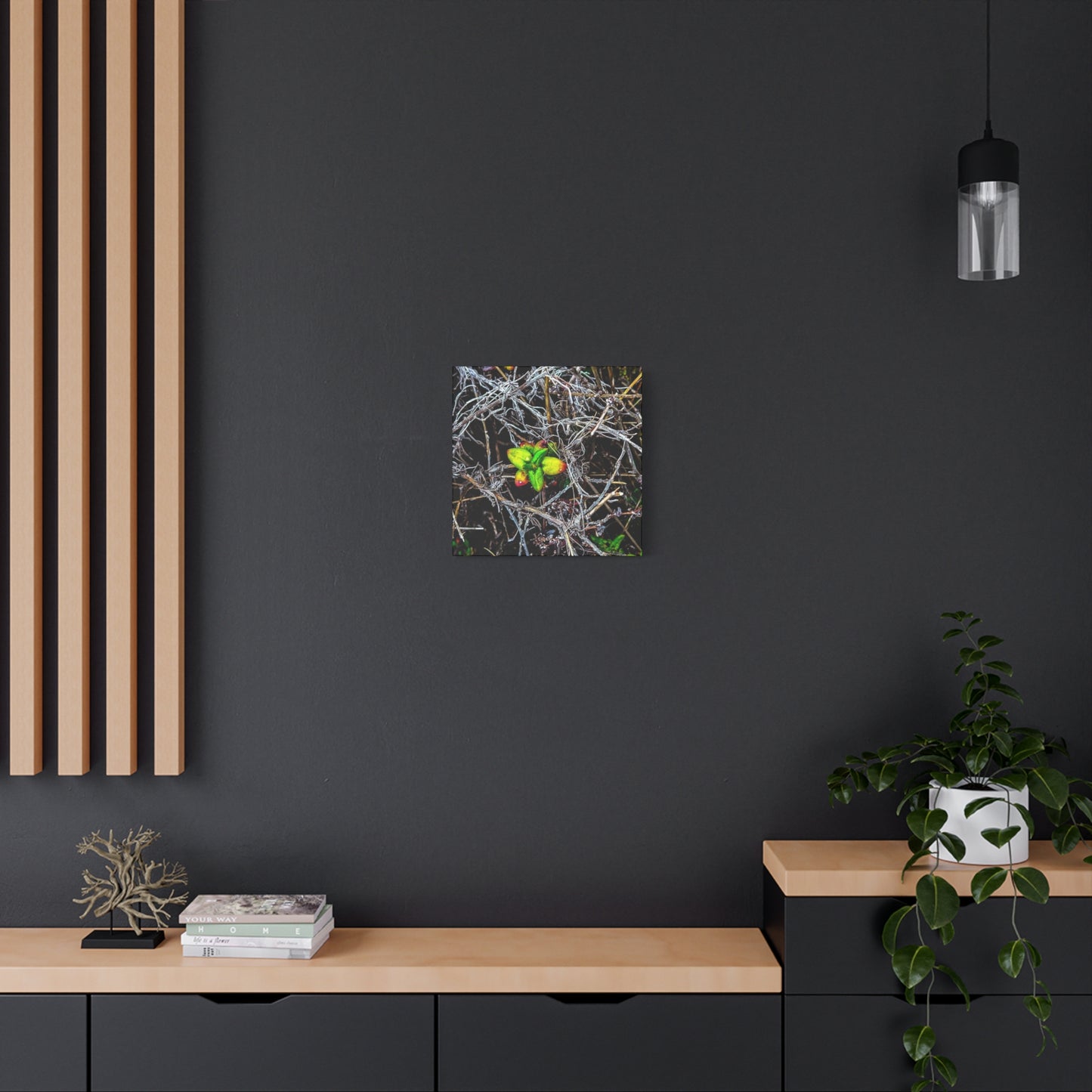 Vibrant Nature Art Canvas, Green Buds Home Decor, Botanical Wall Art, Gift for Plant Lovers, Modern Interior Decor