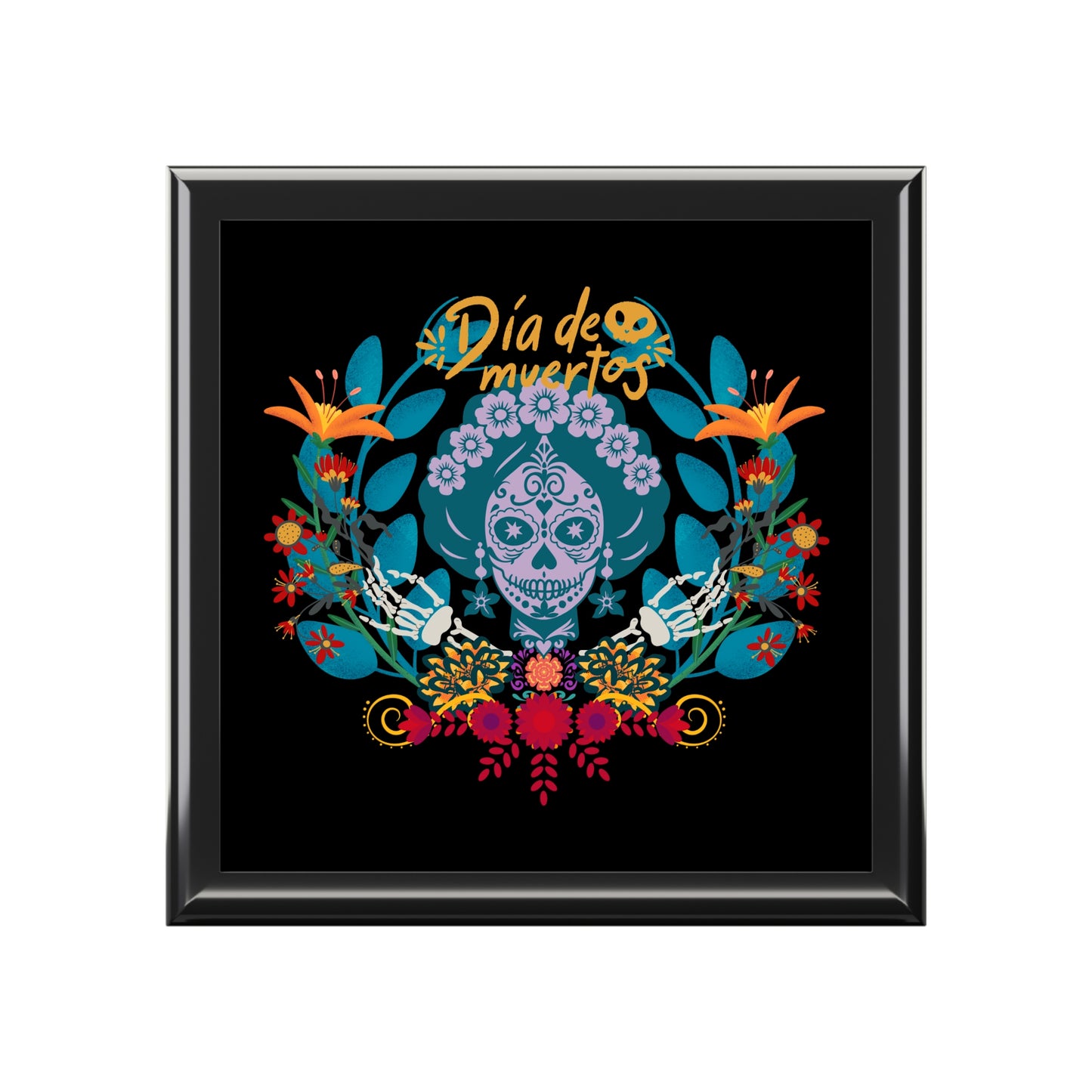 Dia de Muertos Jewelry Box | Decorative Keepsake, Gift for Anniversaries, Home Decor, Halloween, Day of the Dead