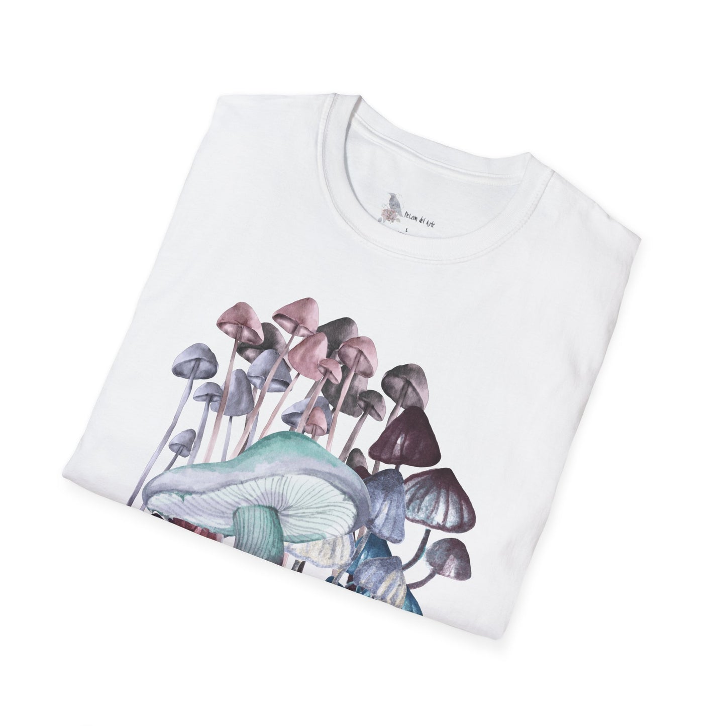 Mushroom Art Unisex T-Shirt - Softstyle Tee for Nature Lovers, Eco-Friendly Fashion, Gift for Friends, Boho Style, Music Festivals