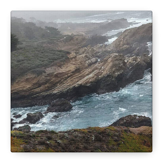 Stretched Canvas Wall Art, Matte Coastal Landscape Decor, Seascape Gallery Wrap, Ocean Home Decor, Nature Wall Artwork
