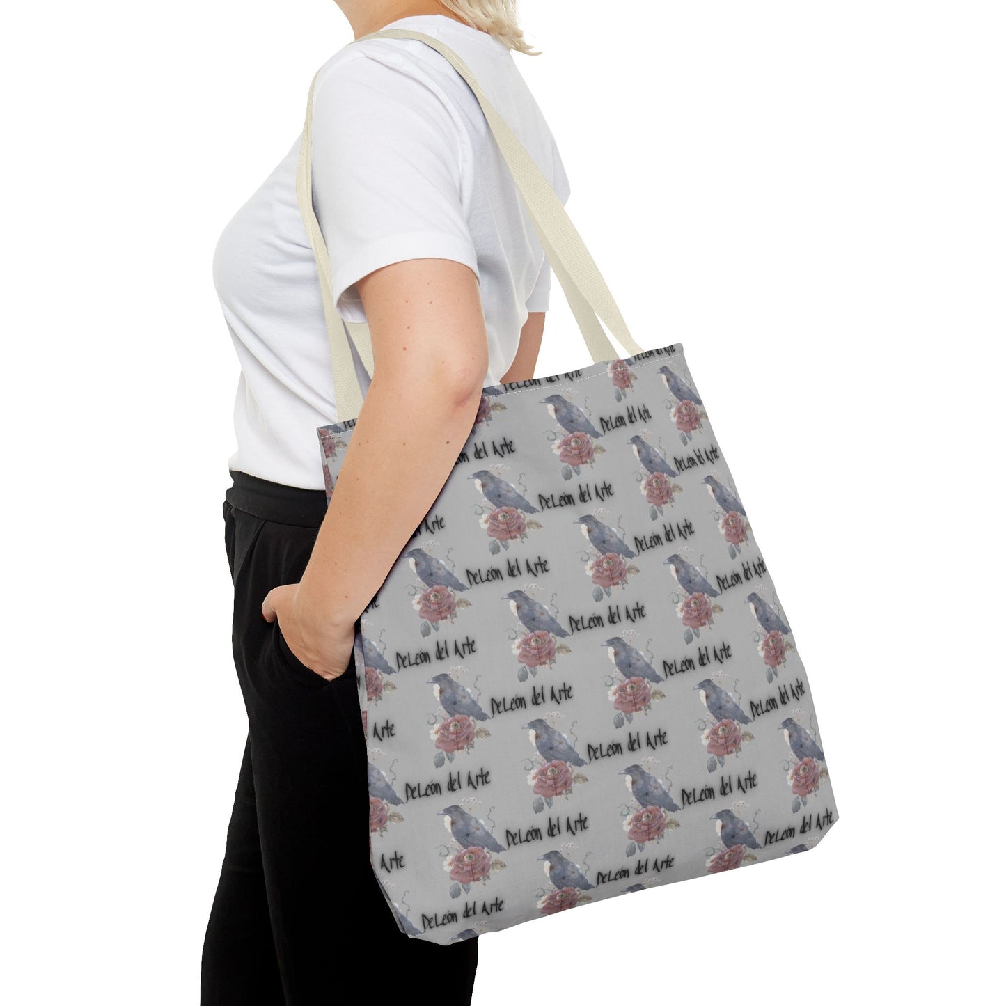 Charming Floral Tote Bag with Bird Design, Perfect for Casual Outings, Eco-Friendly Gift, Beach Bag, Everyday Carry-All