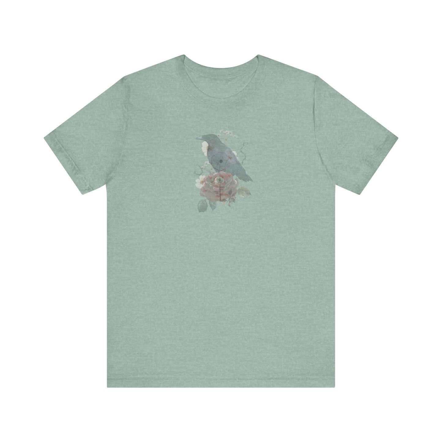 Double-sided Split Logo Artistic Bird Tee, Unisex T-Shirt for Art Lovers, Nature Inspired Gift, Casual Wear, Creative Expression