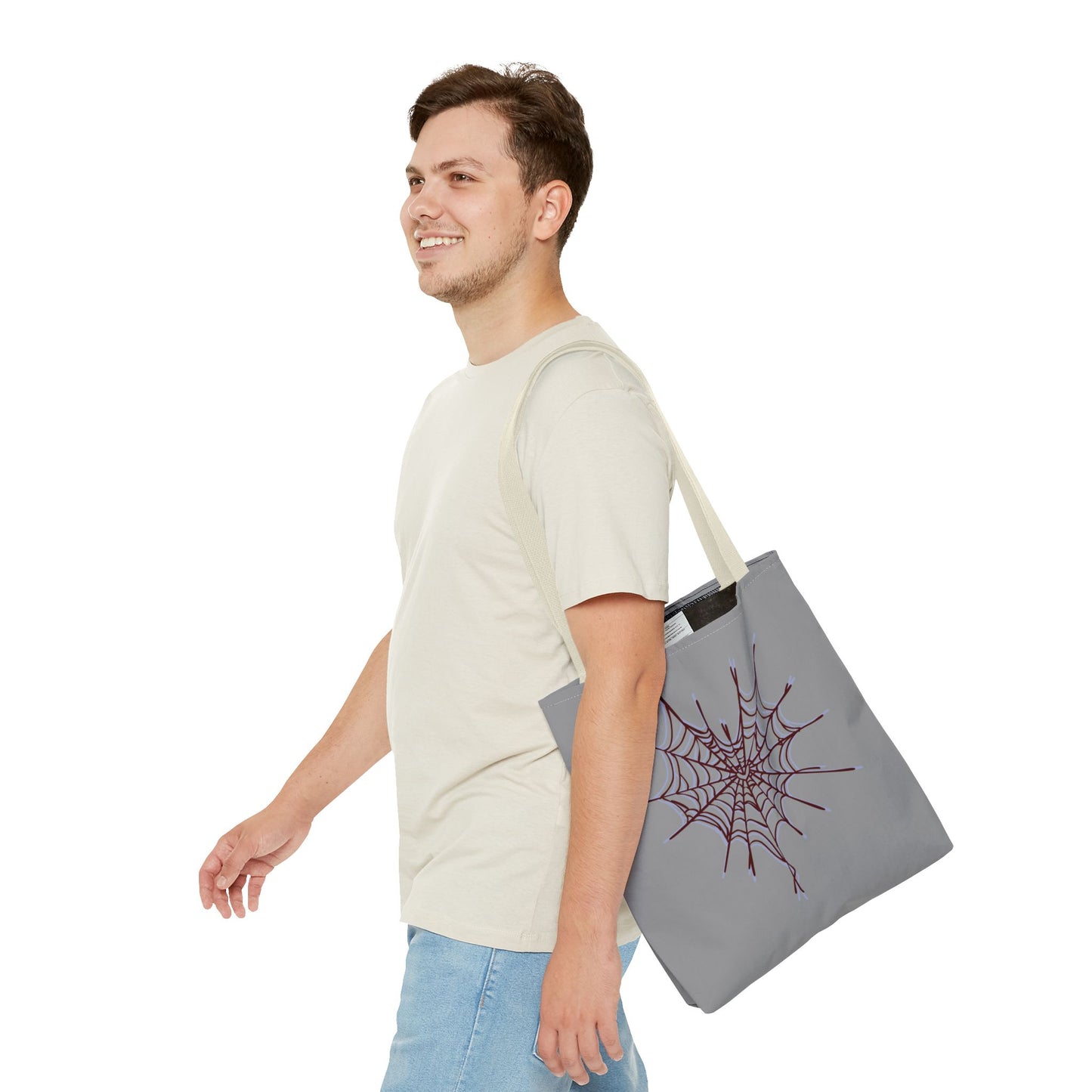 Spooky Spiderweb Tote Bag, Halloween Accessories, Eco-Friendly Tote, Fun Chic Bag, Holiday Gift, Daily Use