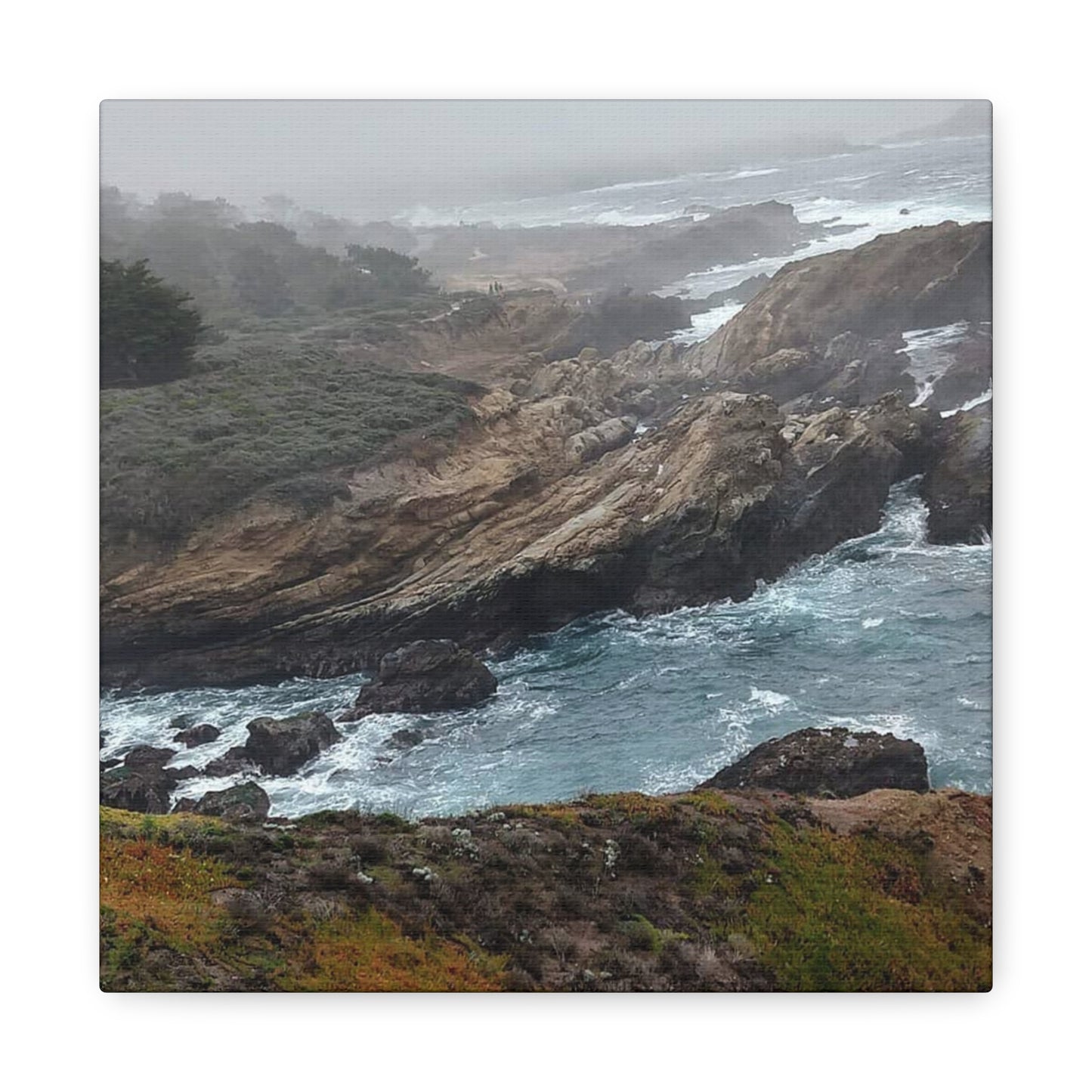 Stretched Canvas Wall Art, Matte Coastal Landscape Decor, Seascape Gallery Wrap, Ocean Home Decor, Nature Wall Artwork