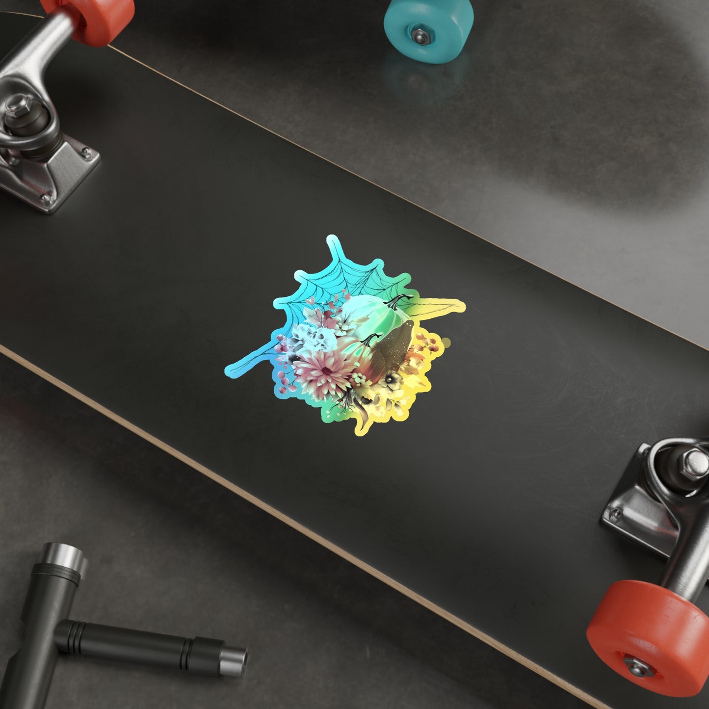 Holographic Halloween Stickers | Die-Cut Floral Pumpkin Stickers | Fall Decorations, Kids Party Favors, Scrapbooking, Skateboard [...]