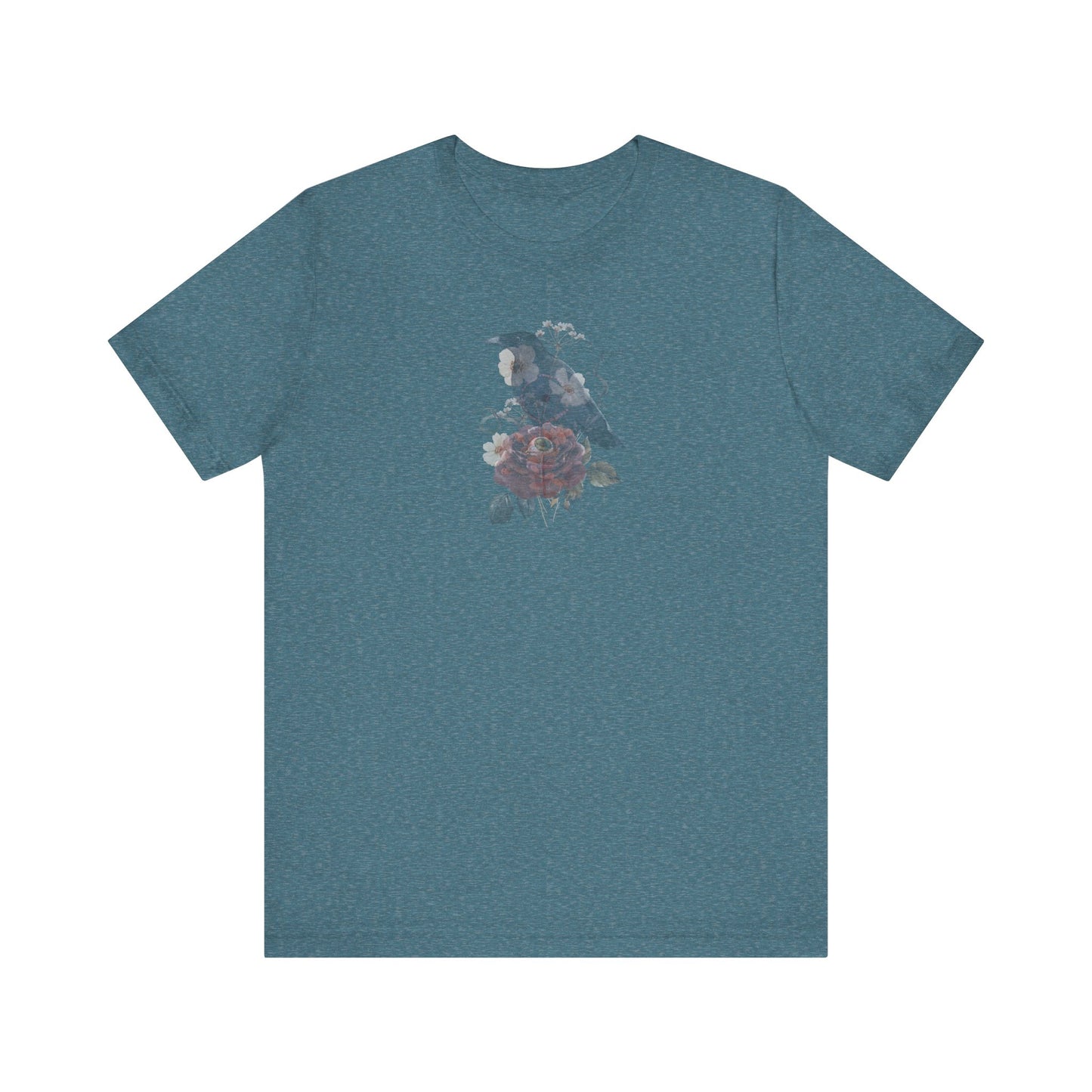 Double-sided Split Logo Artistic Bird Tee, Unisex T-Shirt for Art Lovers, Nature Inspired Gift, Casual Wear, Creative Expression