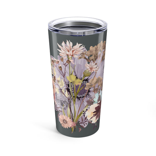Floral Tumbler 20oz | Stylish Travel Mug for Coffee, Tea, Gifts, Home Decor, Floral Design