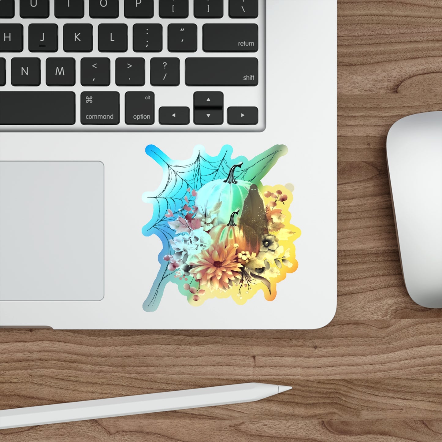 Holographic Halloween Stickers | Die-Cut Floral Pumpkin Stickers | Fall Decorations, Kids Party Favors, Scrapbooking, Skateboard [...]