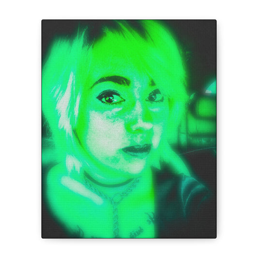 Canvas Wall Art, Unique Decor for Home, Personalized Gift, Funky Aesthetic, Green Vibe Art