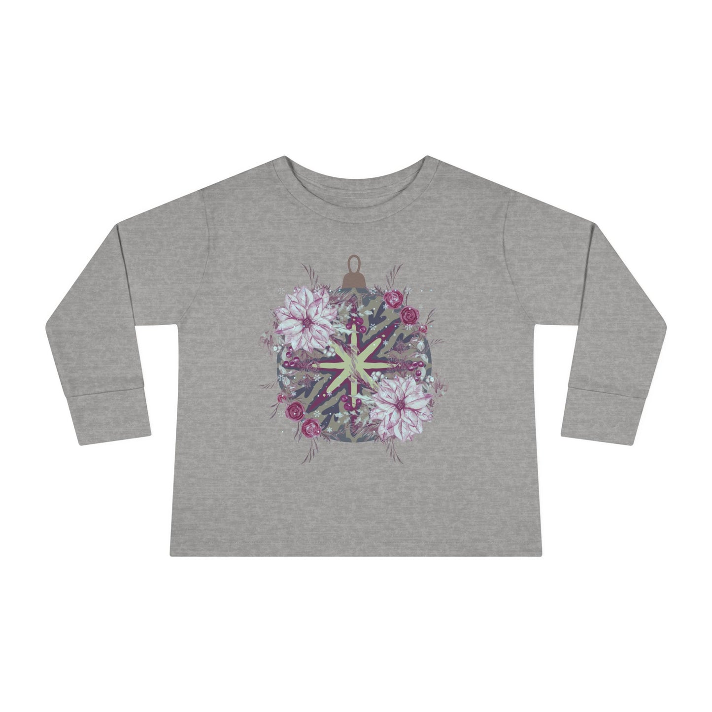 Toddler Long Sleeve Tee — Floral Starburst Ornament Graphic