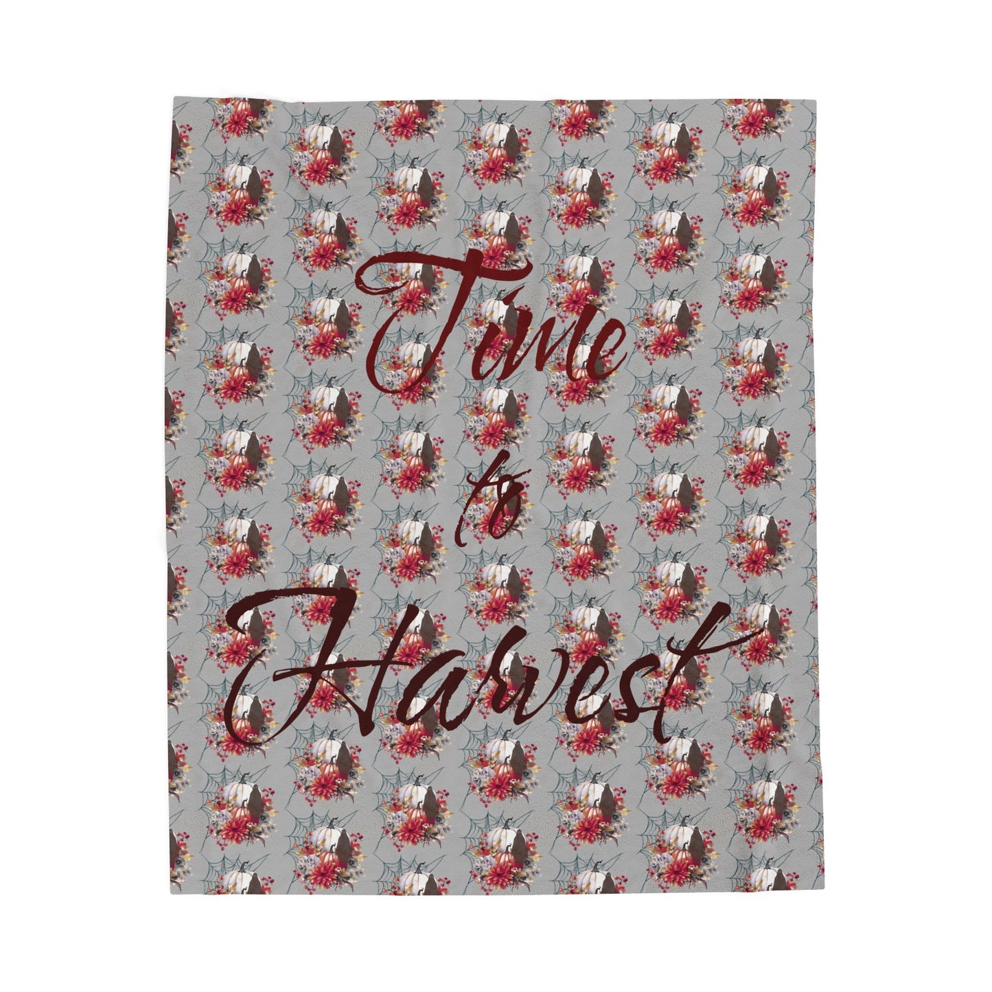 Harvest Floral Velveteen Plush Blanket | Cozy Fall Decor, Gift for Thanksgiving, Seasonal Home Accent, Soft Throw for All Occasions