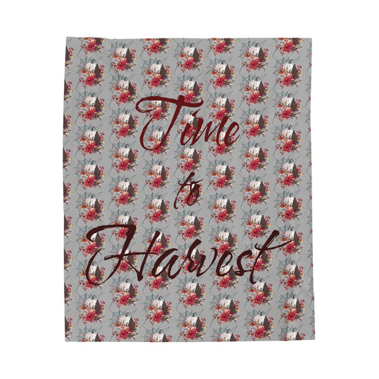 Harvest Floral Velveteen Plush Blanket | Cozy Fall Decor, Gift for Thanksgiving, Seasonal Home Accent, Soft Throw for All Occasions