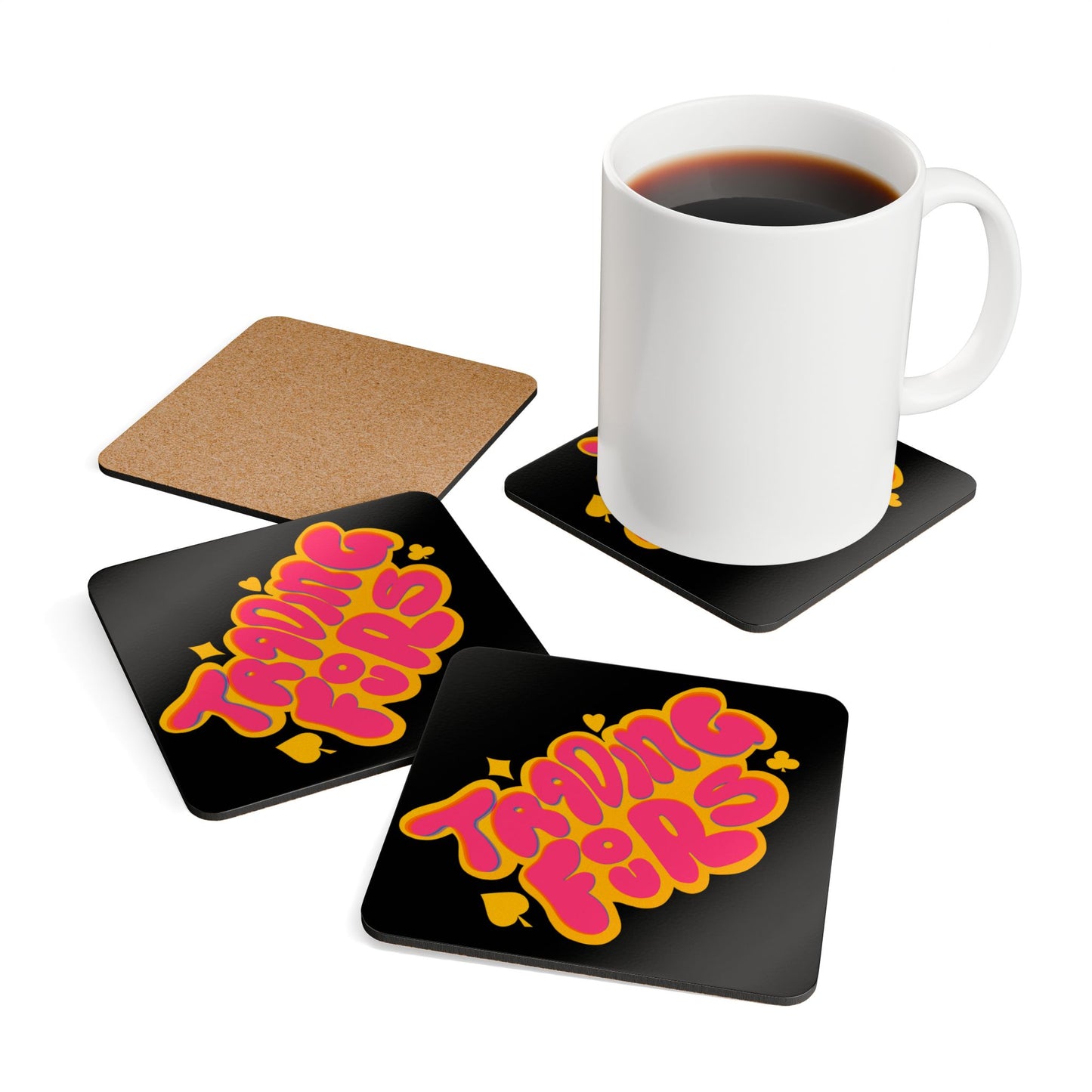 Vibrant Coaster Set for Home Decor, Fun Gift for Friends, Unique Drinkware Accessory, Kitchen Decor, Party Beverage Coasters